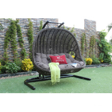 New Trendy Design Poly Rattan Double Seats Swing Chair or Hammock For Outdoor Garden Patio Wicker Furniture